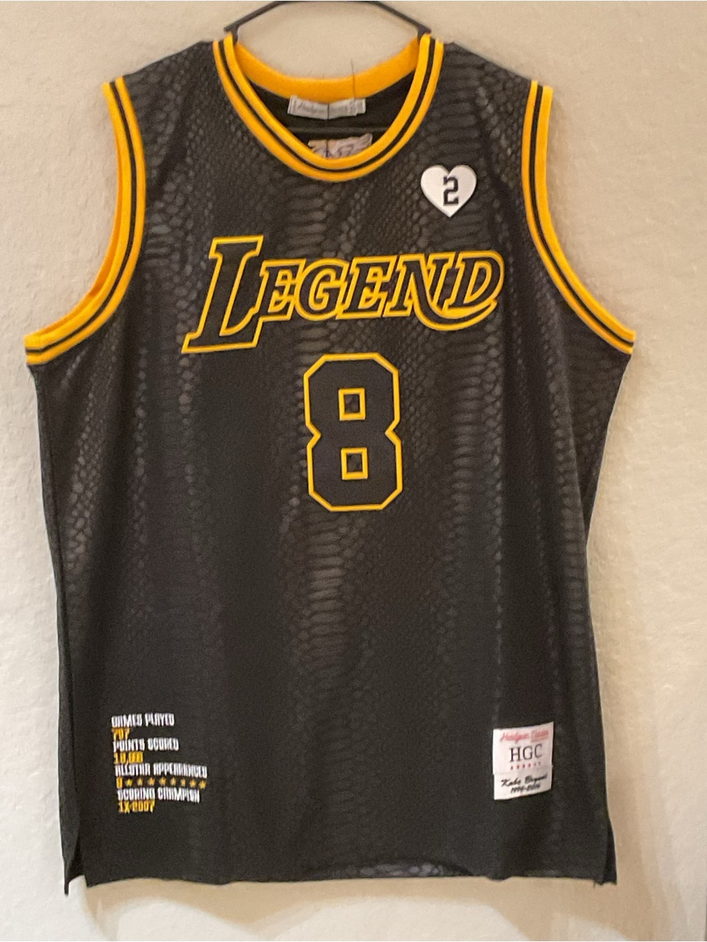 NWT Headgear Classics Kobe Bryant Legend Mamba #8 Basketball Jersey 🔥 L36